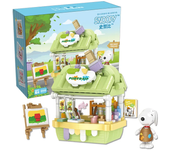Genuine Snoopy Shop Building Blocks Creative City Shop Street Scene Series Model Bricks Educational Toys For Kids Holiday Gifts