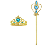 Girls Princess Crown Magic Wand Accessories Party Cosplay Elsa Anna Rhinestone Headband Hair Bands For Kids Hairbands Gifts Toys