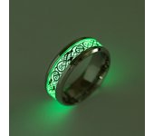 Glow In Dark Ring Luminous Fluorescent Stainless Steel Blue Yellow Light Love Heart Couples Finger Rings Jewelry Gift Anillo