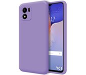 Funda Silicona Líquida Ultra Suave para Vivo Y01 color Morada