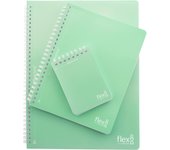 Office Box, Cuadernos Flexi A4/A5/A7 con Portadas y Espiral en Polipropileno, 80 hojas cuadriculadas de 80 gr. con pre corte y taladros Ideal para archivar en tu carpeta.