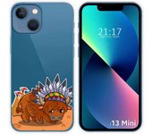 Funda Silicona Transparente compatible con iPhone 13 Mini (5.4) diseño Bufalo Dibujos