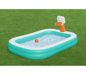 Bestway Piscina Hinchable Infantil Juego Basket 251x168x102 cm +3 Años Jardin 54445