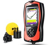 LUCKY Rechargeable Fish Finder FF1108-1CWLA/CT Wireless Sonar Sensor Fishing Finder Color Display Max 45M Water Depth
