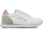 Deportiva blanca con cordones y detalles en colores de la marca Mtng