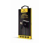 HDMI MACHO A HDMI HEMBRA + VGA HEMBRA + CABLE ADAPTADOR DE AUDIO NEGRO