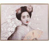 Adda Home Cuadro Geisha Almendro 120x3,5x90 Cm - Decoración de Pared