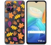 Funda Silicona Transparente para Vivo Y55 5G diseño Otoño Dibujos