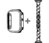 Cool Women Chain Metal Compatible for Apple Watch Bands Series 9/8/7/6/SE/5/4 Adjustment Replacement Watch Bracelet Gift for Her