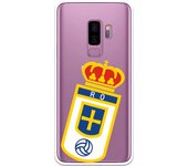 Funda original compatible con Samsung Galaxy S9 Plus | Real Oviedo Escudo sobre transparente | TPU TRANSPARENTE