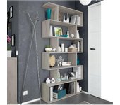 Meimon Estantería alta ATHENA en melamina roble Canadian, 192x80x24 cm, tablero E1 18 mm, cantos PVC 0,6 mm, herraje metálico de fijación, tacos ABS antirruido, uso como separador, carga máx. 45 kg, volumen 0,060 m³, peso 28,3 kg