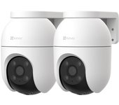 EZVIZ 2PCS Cámara Vigilancia WiFi Exterior 360°,1080P Cámara IP de Seguridad,Visión Nocturna en Color,IA Detección de Personas,Seguimiento Automático,Audio Bidireccional,Sirena, Alexa/Google,C8c 2MP