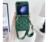 Crossbody Leather Phone Case for Samsung Galaxy Z Flip 6 5 4 3 Flip6 Flip5 Flip4 Flip3 Wallet with Card Holder Protective Cover