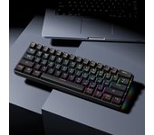 MUCAI MK61 Mechanical Keyboard Portable 61 Keys RGB LED Backlit USB Wired Office/Gaming Keyboards for Mac, Android, Windows