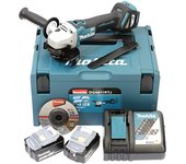 Makita dga511rtj batería Amoladora de ángulo (18V/5,0AH, incluye 2baterías + cargador