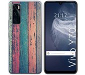 Funda Silicona para Vivo Y70 diseño Madera 10 Dibujos