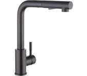 Grifo de Cocina Negro con rociador extraíble, Grifo de cocina de Maple inoxidable cepillado 304, mezcla de fregadero de 2 Chorros giratorio de 360 °, X203B