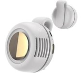 Mini ventilador eléctrico portátil, silencioso y sin aspas, con clip, 360 grados, 3 velocidades, para uso personal en la cintura, ideal para acampar al aire libre y viajar (blanco)