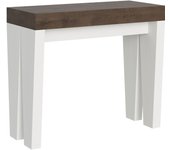Consola extensible 90x40/300 cm Spimbo Mix Tapa Nogal-Estructura Fresno Blanco