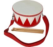 ROCKSTAR MUSIC - Caja Tambor de Madera y Parche Símil Piel TGE-B Diámetro 20cm Incluye Correa y Baquetas, Instrumento Musical de Percusión Infantil