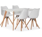 VS Venta-Stock Juego de mesa 120x80 cm y 4 sillas de comedor Jeff