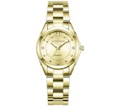 CHRONOS Women Watch Luxury Fashion Round Shape Quartz Stainless Steel Folding Strap Ladies Waterproof WristWatch CH32