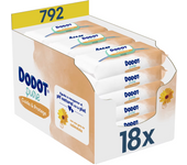 Dodot Toallitas Pure Calma & Protege con Caléndula para Bebé, 792 Toallitas (18 Paquetes de 44 Toallitas), Ayuda a restaurar el pH natural de la piel, una gota de Caléndula.