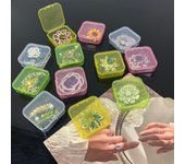 14-cell plastic storage box hand drill beaded accessories accessories box cover transparent PP box ins advanced large capacity
