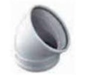 Codo H-H Aluminio Blanco Ø100-45º con Junta simple pared Dinak