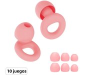 HUAK 10 Sets Quiet Silicone EarPlugs - Super Soft, Reusable Flexible Silicone for Sleep,Swim,Noise Sensitivity
