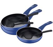 San Ignacio Set 3pc Sartenes Inducción Aluminio Azul