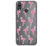 Tumundosmartphone Funda Gel Transparente para Huawei P20 Lite Diseño Flamenco Dibujos