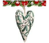 Kit de bordado de adornos navideños con forma de corazón para bordar a mano, adorno colgante para árbol de Navidad con bordado a mano, kits de punto de cruz con forma de corazón con agujas e hilo