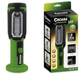 Cegasa profesional linterna led - 3 paneles led y frontal - 3 modos de iluminacion - funciona con 3 pilas aaa (no incluidas) - color negro/verde