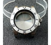 High-quality Silvery Black Case have inner ring 40.5mm watch men's case FIT NH34 NH35 NH36 movement Automtaic Watch Box