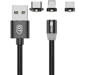 3 in 1 LED Magnetic Cable Fast Charging USB Type C Cable Magnet Charger USB C Charge Micro USB Wire For xiaomi Mobile Phone Cord