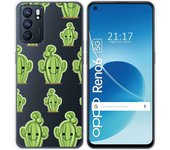 Funda Silicona Transparente para Oppo Reno 6 5G diseño Cactus Dibujos