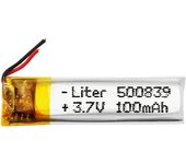 Batería 500839 LiPo 3.7V 100mAh 0.37Wh 1S 5C Liter Energy Battery para Electrónica Recargable teléfono portátil vídeo smartwatch reloj GPS - No apta para Radio Control 40x8x5mm (100mAh500839)