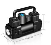 12V 150PSI Air Compressor Dual Cylinder Heavy Duty Tire Inflator with Pressure Gauge Car Motorcycle Electric Air Inflatable Pump