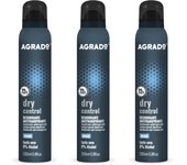 AGRADO - Pack Desodorante para Hombre, Set con Desodorante Antitranspirante Spray Dry Control Men 3 x 200 ml, con hasta 72 Horas de Protección, Tacto Seco, Eficaz y Tolerante con Todas las Pieles, CO2 Compensado y Sin Alcohol