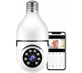Cámara de bombilla de vigilancia WiFi de 360° con visión nocturna inalámbrica Smart Sight 1080P IP cámara de seguridad interior automática S
