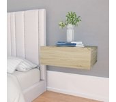 vidaXL Mesita noche flotantes contrachapada color roble 40x30x15 cm