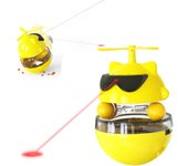 Características de la bola giratoria Orbit Este juguete con hélice para gatos/robot recargable por USB Puntero láser Puntero láser Juguete para gatos Amarillo