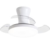 Ibelán - Ventilador de techo retráctil blanco Mini DC