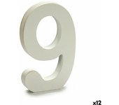 Número Pincello 9 Blanco 1,8 x 21 x 17 cm (12 Unidades)