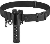 Cinturón de soporte portátil para caña de pescar (Negro y verde CAFI) Con cinturón ajustable, Correa de vadores y accesorios de Pesca de kayak, para fundition de surf
