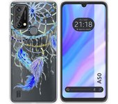 Funda Silicona Transparente para Blackview A50 diseño Plumas Dibujos