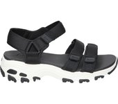 SKECHERS | Sandalias Skechers D’Lites Fresh Catch para Mujer – Sandalia en Color Negro Con Suela Blanca – Sandalia de Verano con Velcro – Relaxed Fit – Yoga Foam – Cómodas y Versátiles – Combinables – Modelo 31514-BLK