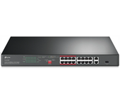 TP-LINK TL-SL1218P switch Fast Ethernet (10/100) Energía sobre Ethernet (PoE) Negro