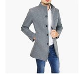 Elegant Jackets Man Single Breasted Man's Janket Solid Wool Blends Mid-length Trench Coat Long Men's Coat